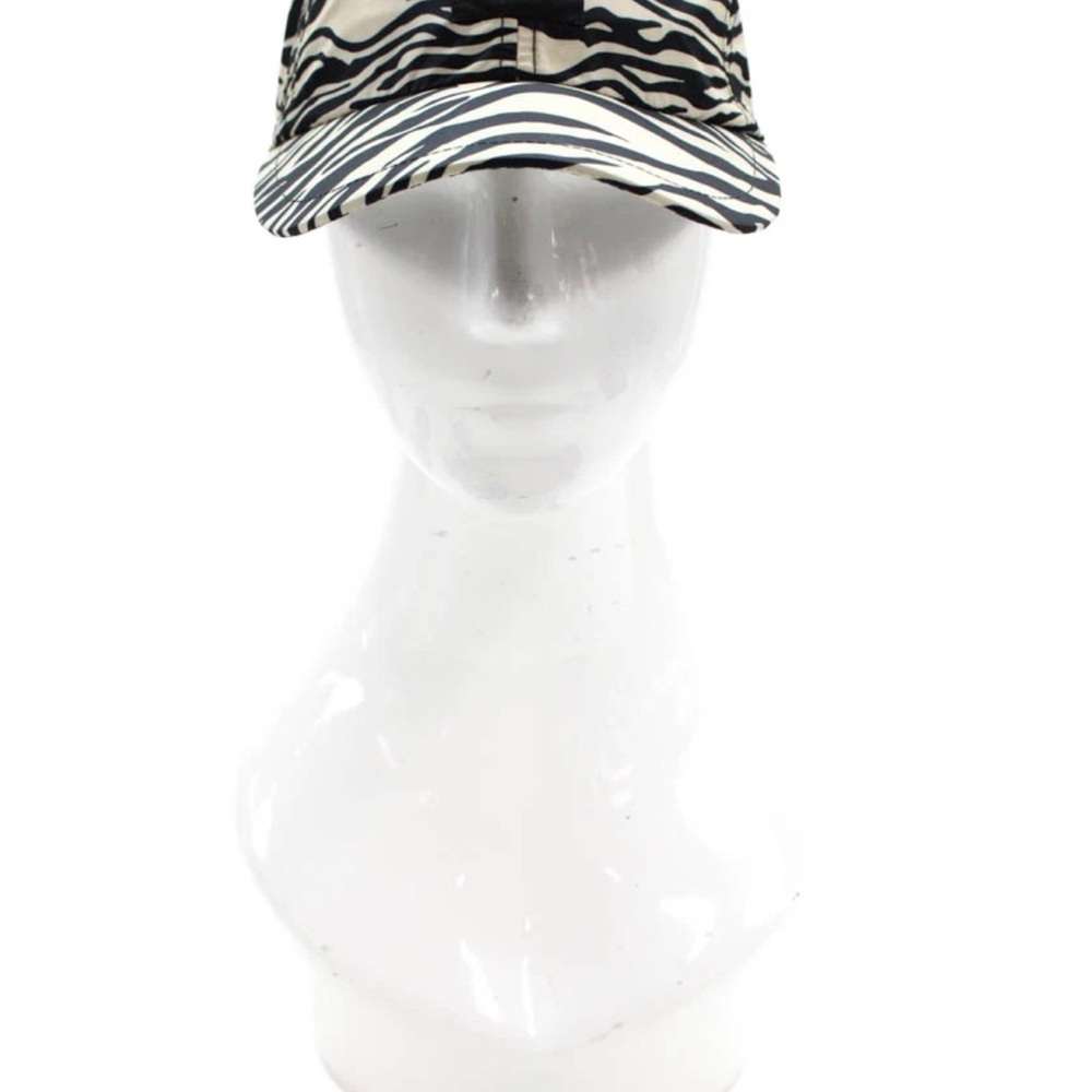 Rag & Bone Womens Textured Lined Zebra Printed Hat White OS LIKE NEW - Picture 2 of 9